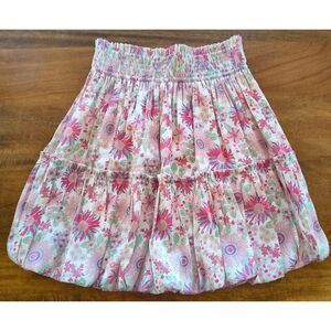 Entro Bubble skirt pink blue floral boho cottage core festival Size Large